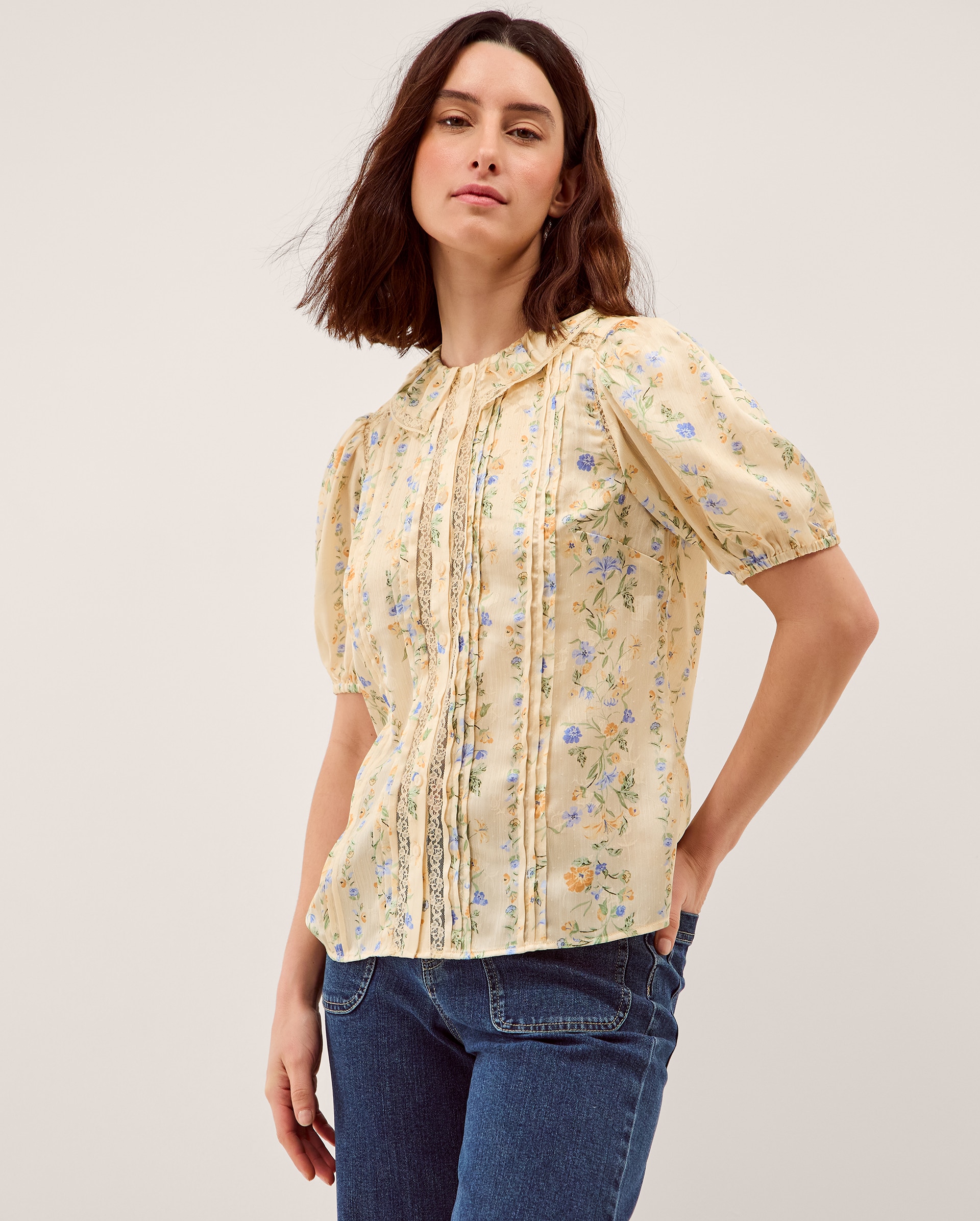 New In - Monsoon Naomi Floral Lace Blouse
