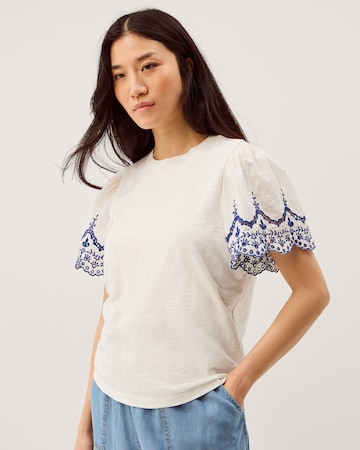 Monsoon Bree Broderie Sleeve T-Shirt