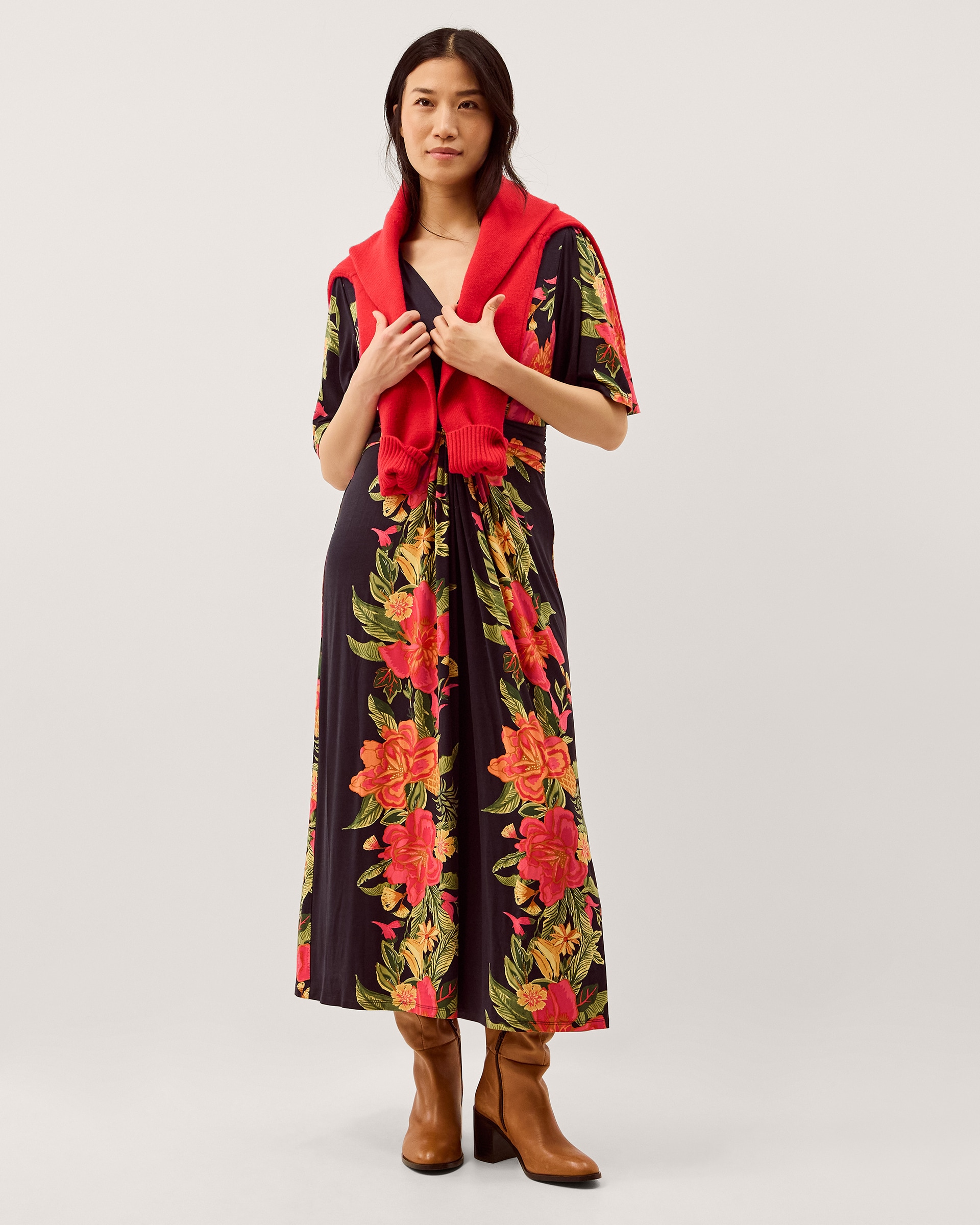 New In - Monsoon Moana Floral Jersey Midi Dress