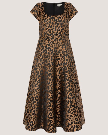 Anna Leopard Print Midi Dress