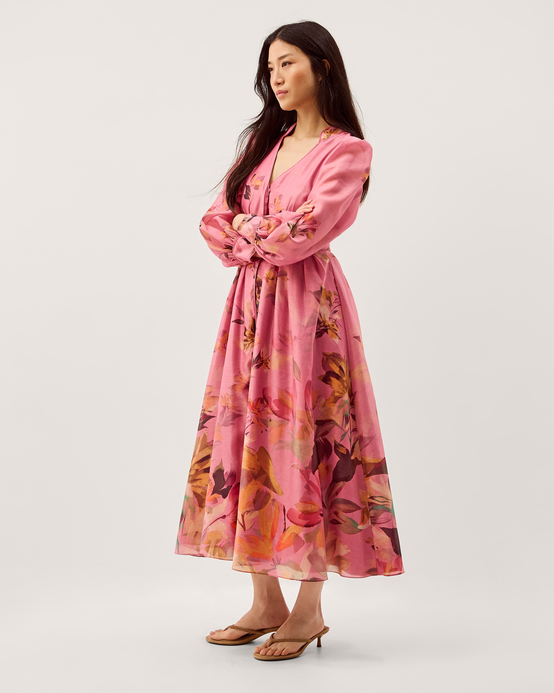 New In - Monsoon Aimee V-Neck Floral Midi Dress