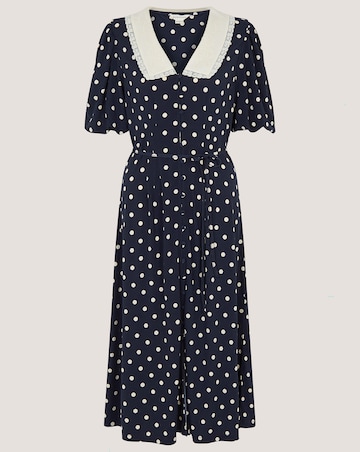 Monsoon Stella Polka Dot Midi Dress
