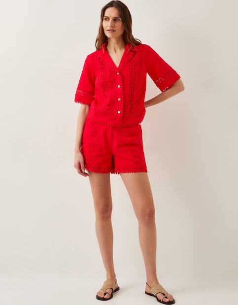 Monsoon Irina High-Waisted Lace Shorts