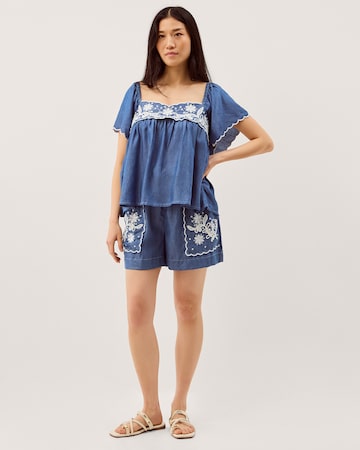 Monsoon Isla Short Sleeve Denim Top