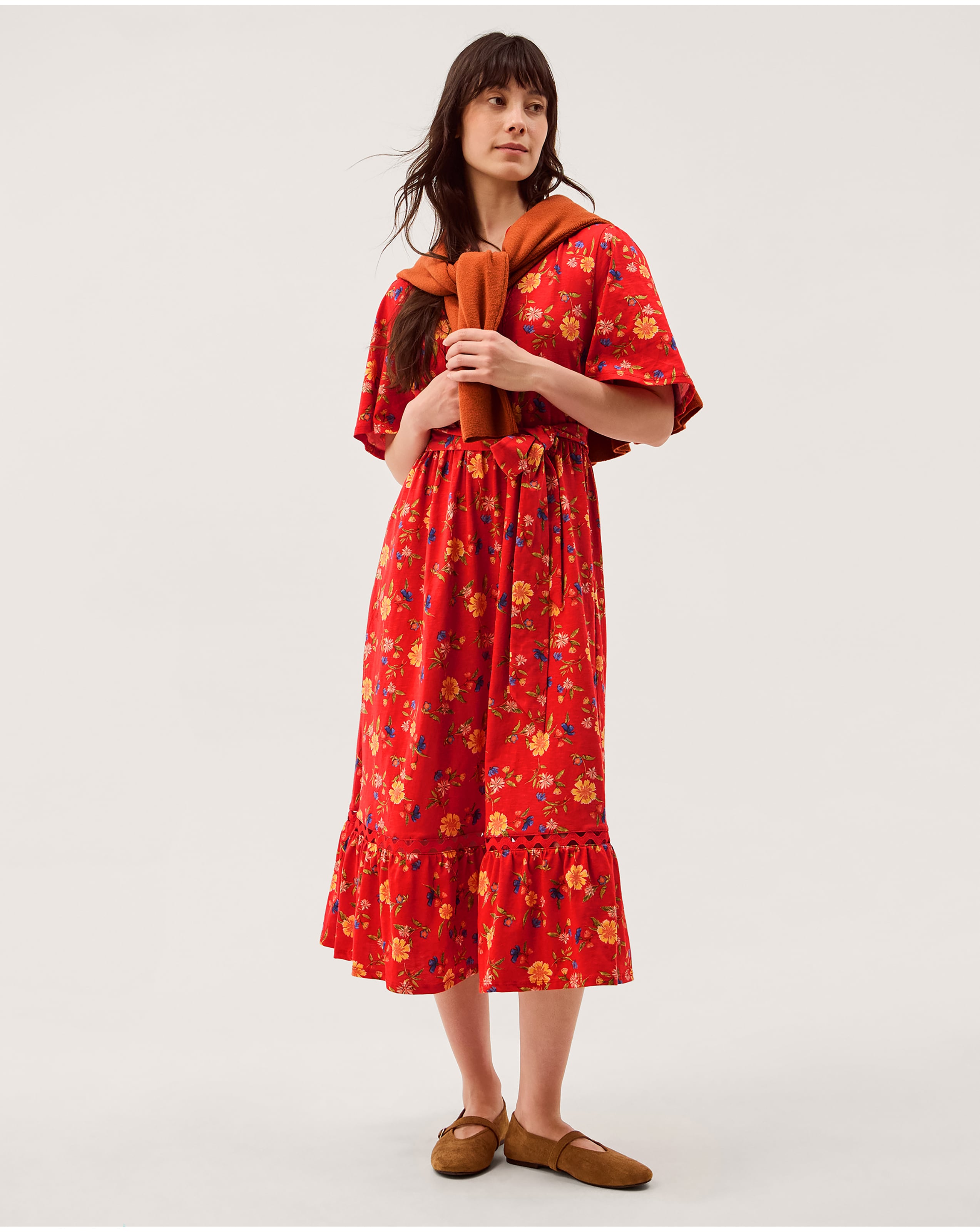 New In - Monsoon Libby Floral Jersey Midi Dress