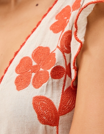 Monsoon Rhea Embroidered Linen Blend Top