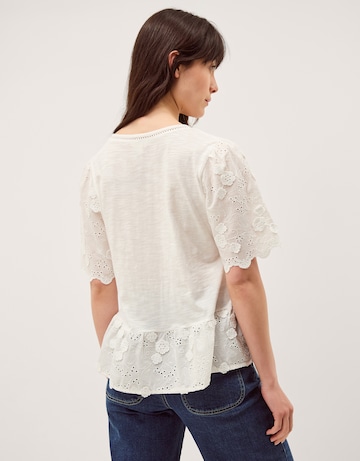Monsoon Freya V-Neck Floral Broderie Top