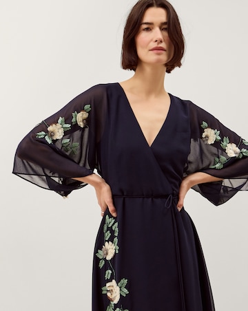 Monsoon Clara Floral Midi Wrap Dress