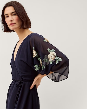 Monsoon Clara Floral Midi Wrap Dress