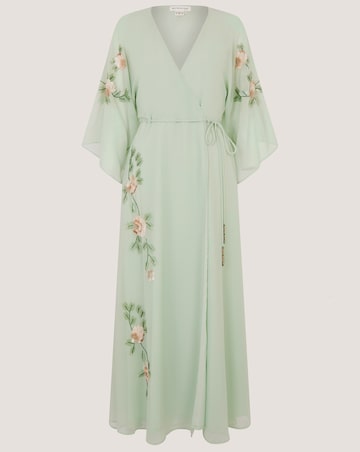 Monsoon Clara Floral Midi Wrap Dress