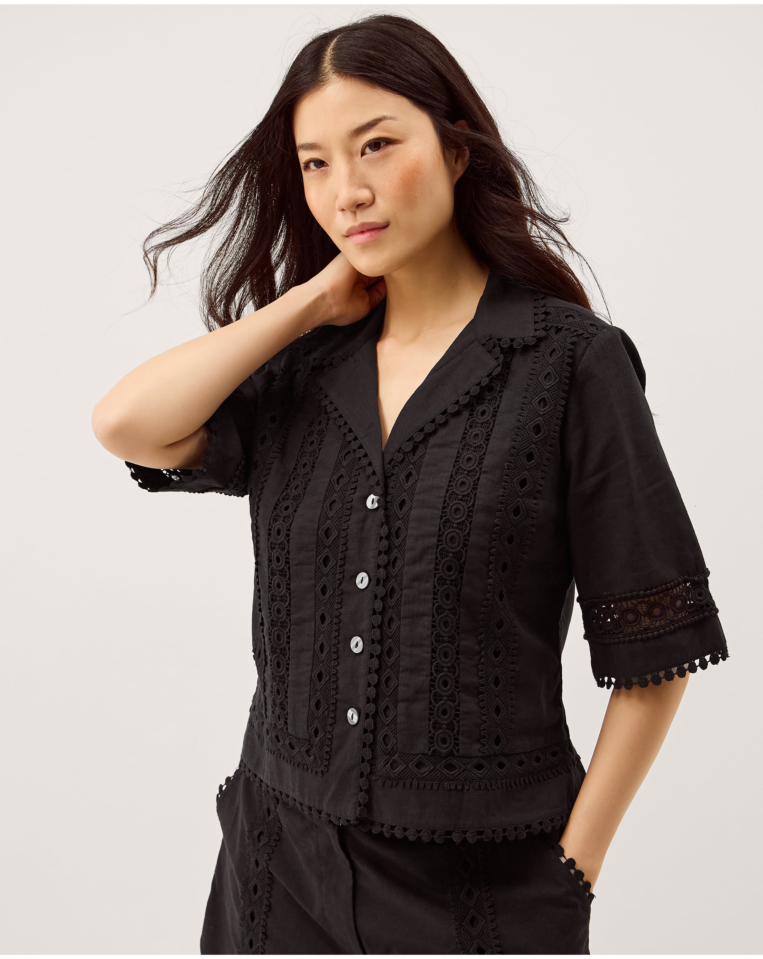 New In - Monsoon Irina Lace Trim Shirt