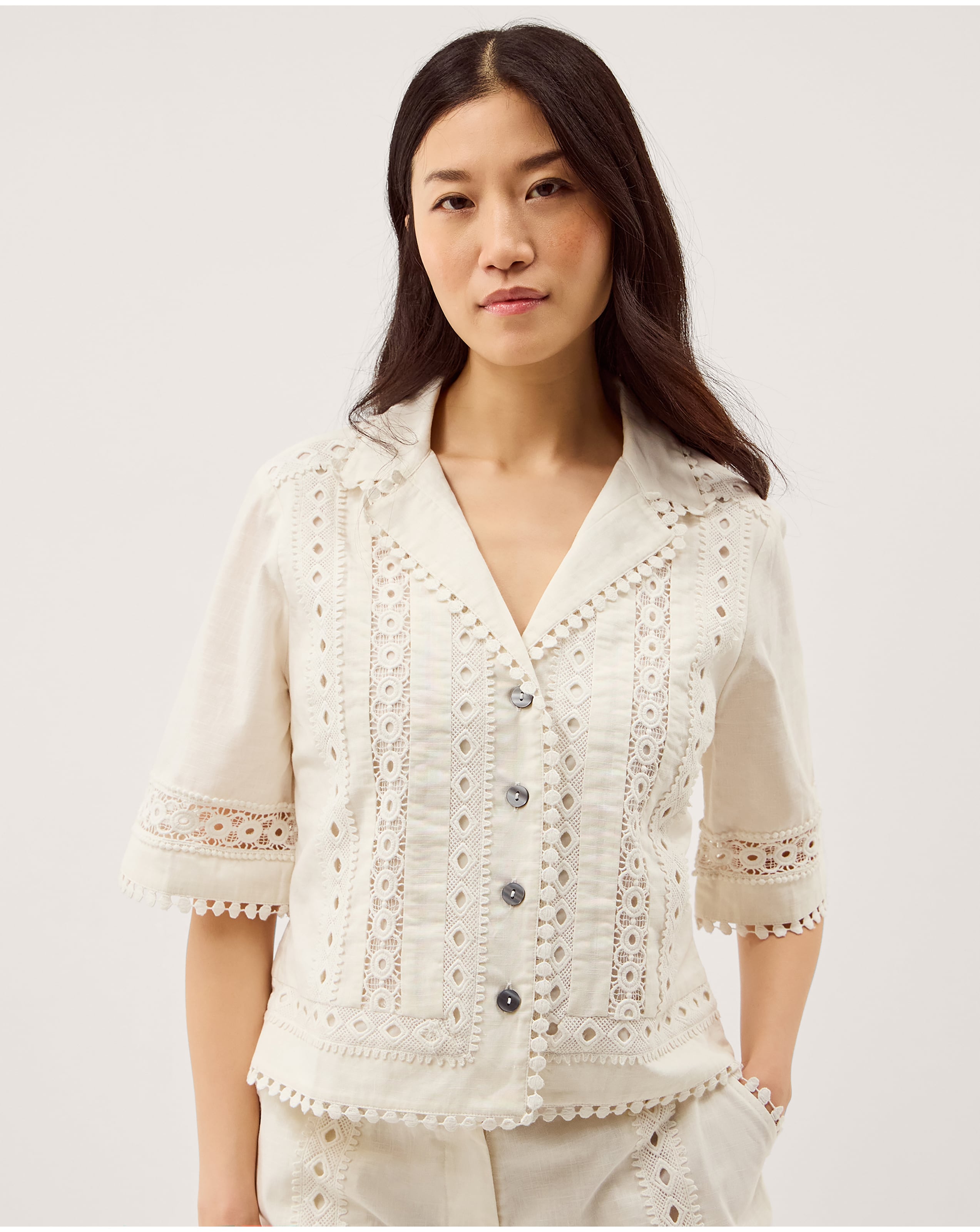 New In - Monsoon Irina Lace Trim Shirt