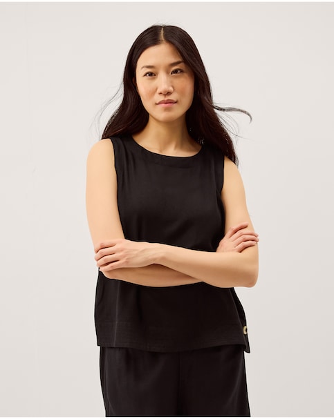 Monsoon Lucy Linen Blend Tank Top
