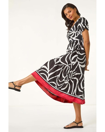 Roman Linear Border Shirt Dress