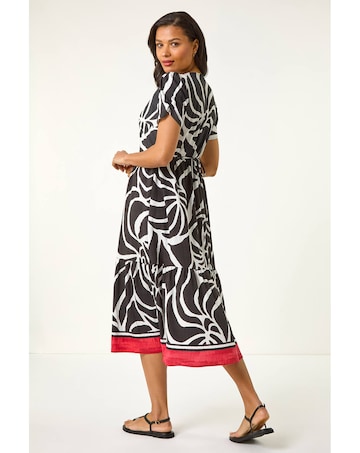 Roman Linear Border Shirt Dress