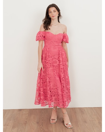 Maya Deluxe Floral Lace Midaxi Dress