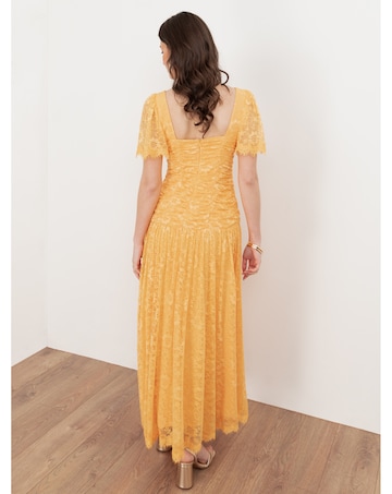 Maya Deluxe Ruched Lace Midaxi Dress