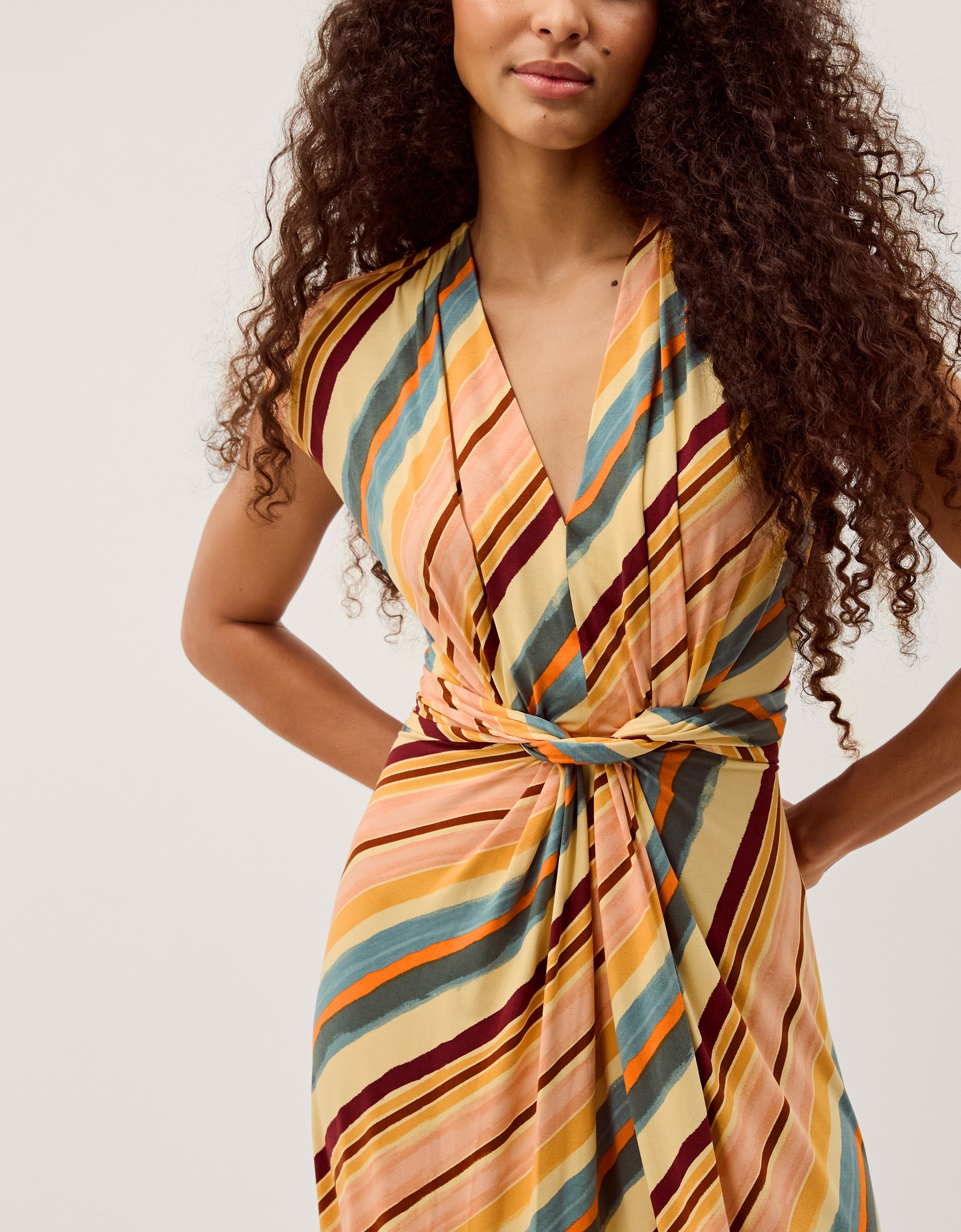 New In - Monsoon Tola Stripe Jersey Midi Dress