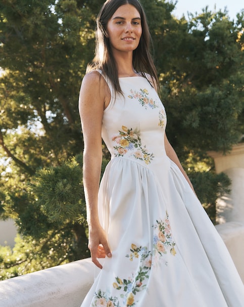 Monsoon Cindy Floral Print Midi Dress