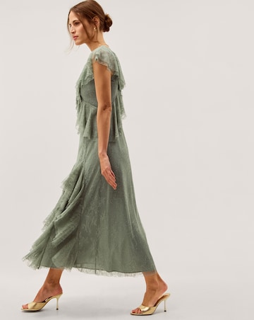 Monsoon Alda Ruffle Lace Midi Dress