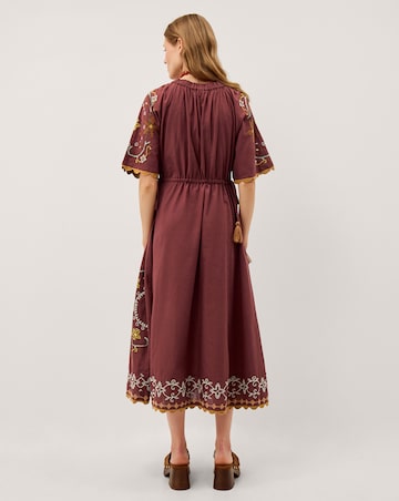 Monsoon Greta Embroidered Midi Dress