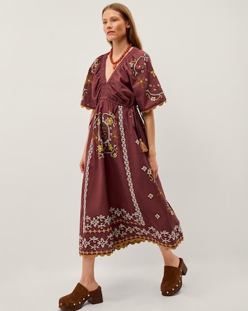 Monsoon Greta Embroidered Midi Dress