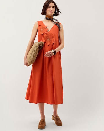 Monsoon Rosalie Floral Cotton Midi Dress