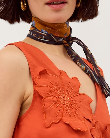 Monsoon Rosalie Floral Cotton Midi Dress