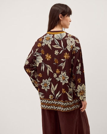 Monsoon Esther Floral Linen Blend Jacket