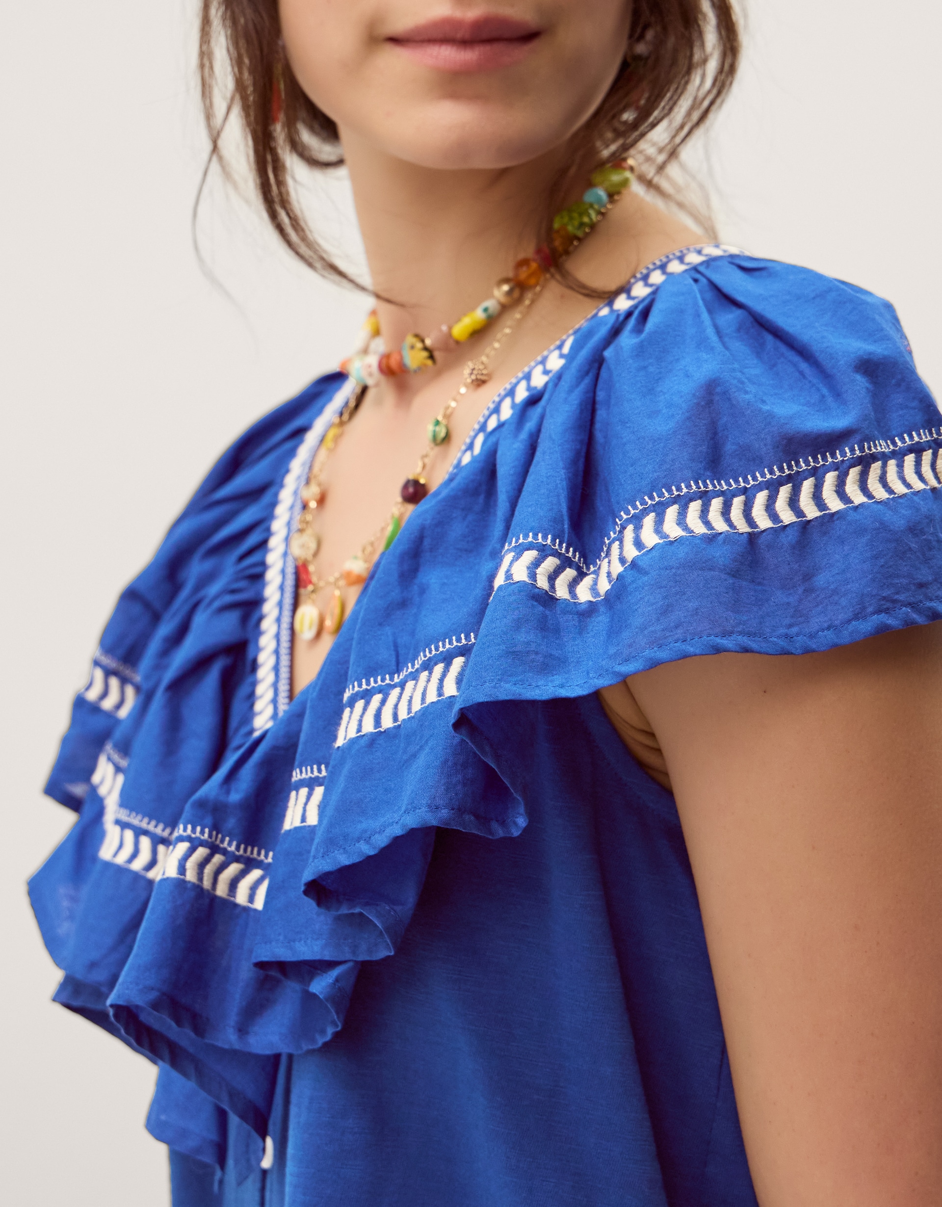 New In - Monsoon Fenn Ruffle Jersey Top