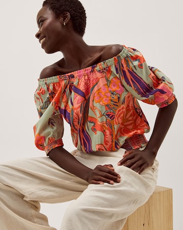 Monsoon Carmen Bardot Floral Print Top