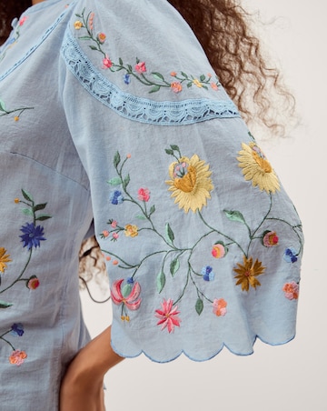 Monsoon Alice Floral Embroidered Top