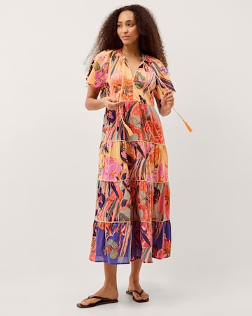 Monsoon Carmen Floral Tiered Midi Dress