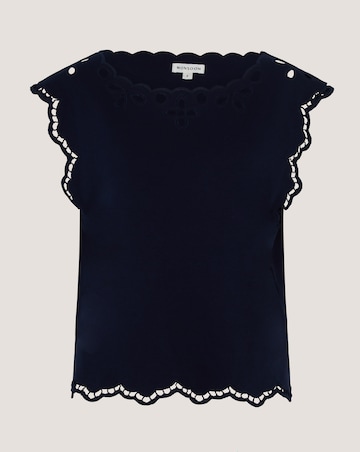 Monsoon Gaia Floral Cutwork Top