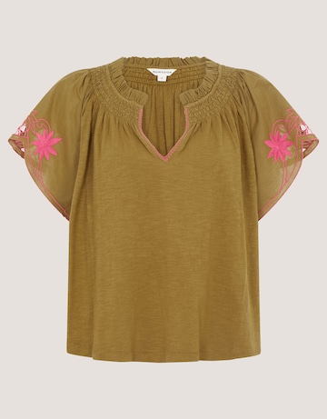 Monsoon Fiona Embroidered Cotton Top