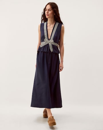 Monsoon Cece Stripe Bow Midi Dress