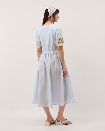 Monsoon Marisol Lemon Stripe Midi Dress