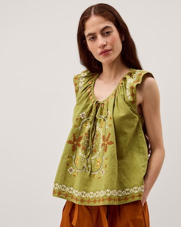 Monsoon Greta Floral Embroidered Top