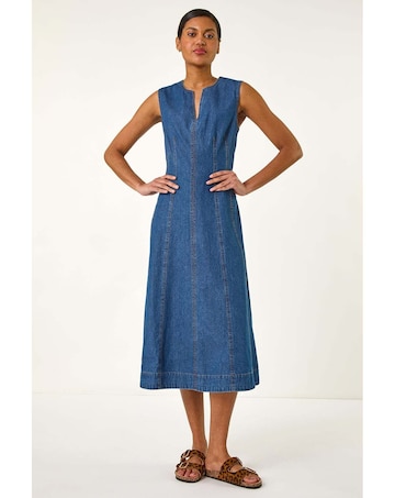 Roman Panel Detail Midi Dress