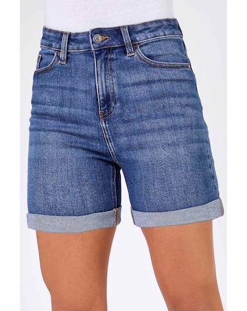 Roman Stretch Denim Mom Shorts