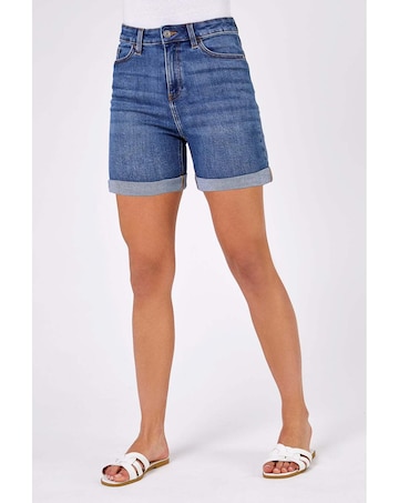 Roman Stretch Denim Mom Shorts