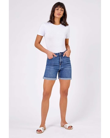 Roman Stretch Denim Mom Shorts