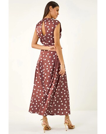 Roman Polka Dot Boat Neck Dress