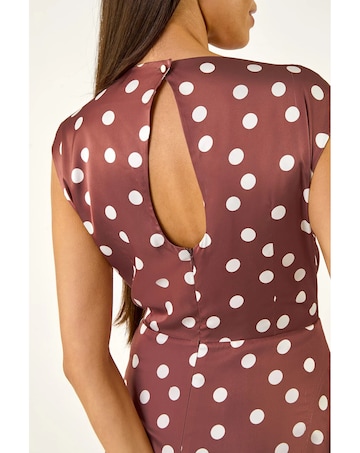 Roman Polka Dot Boat Neck Dress