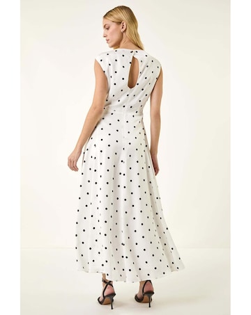 Roman Polka Dot Boat Neck Dress