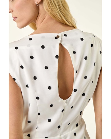 Roman Polka Dot Boat Neck Dress