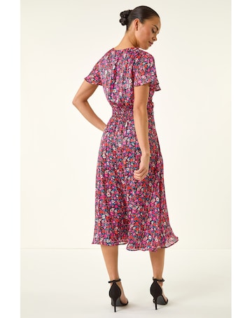 Roman Petite Floral Twist Midi Dress