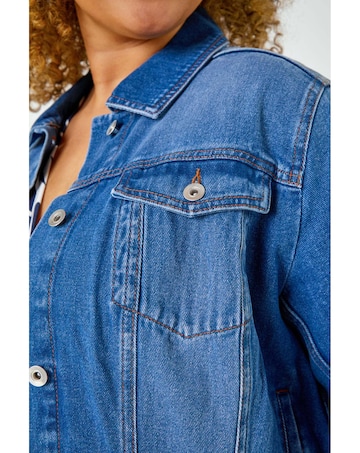 Roman Curve Cotton Denim Jacket