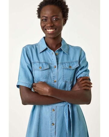 Roman Button Through Midi Dress