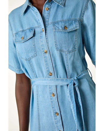 Roman Button Through Midi Dress